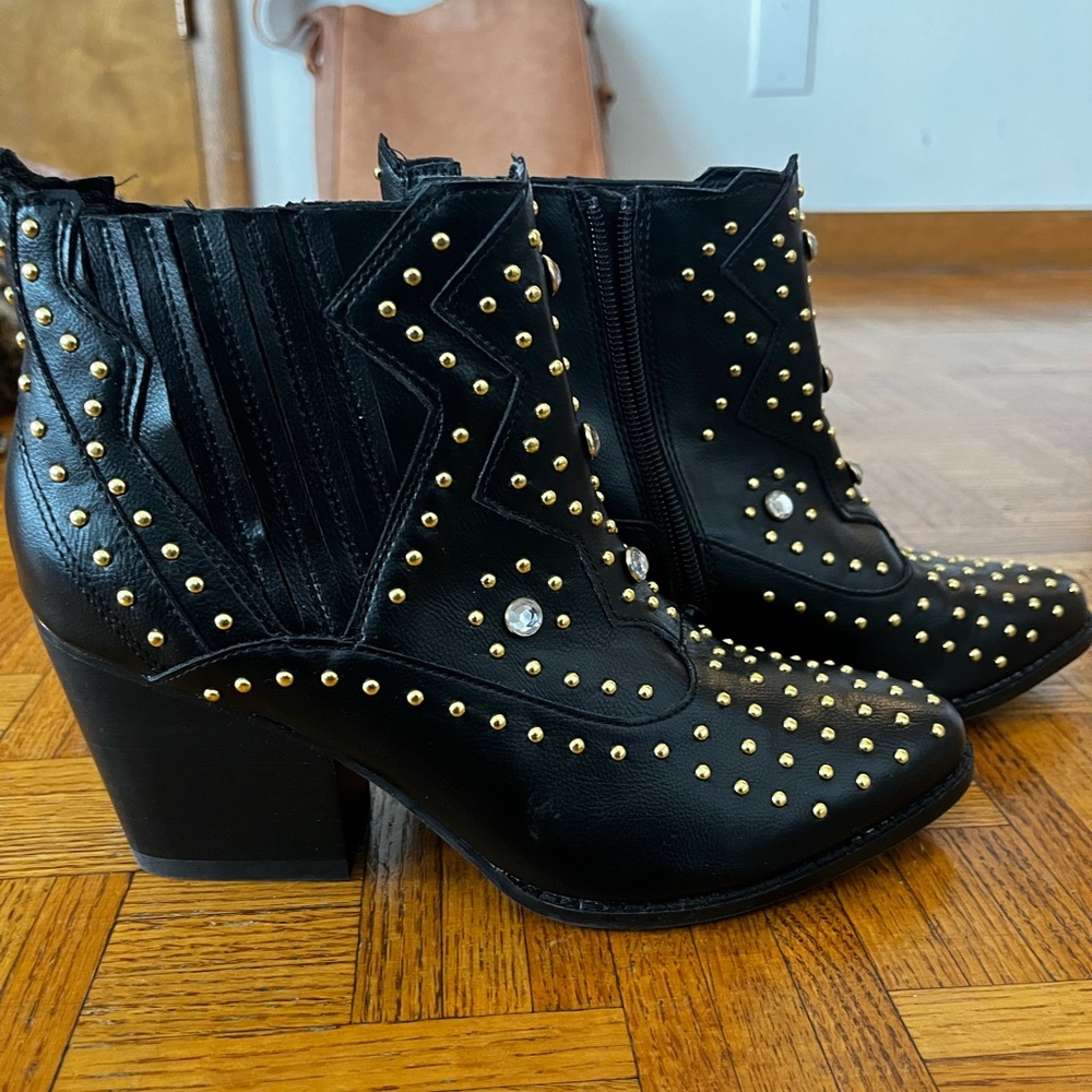 Black western ankle boots